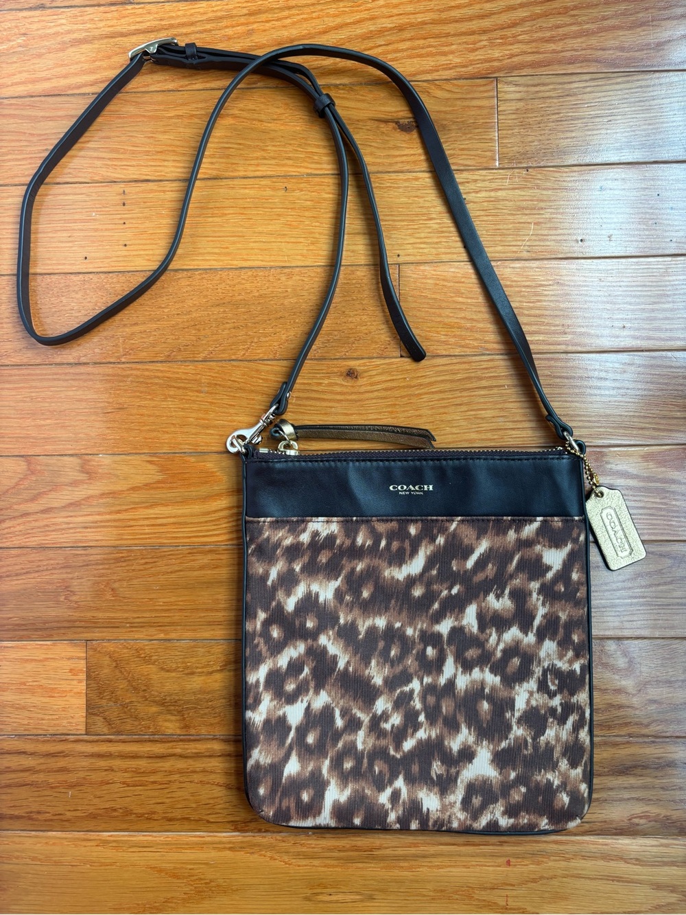 Coach Vintage Leopard Print Ocelot Swingpack Crossbody Bag